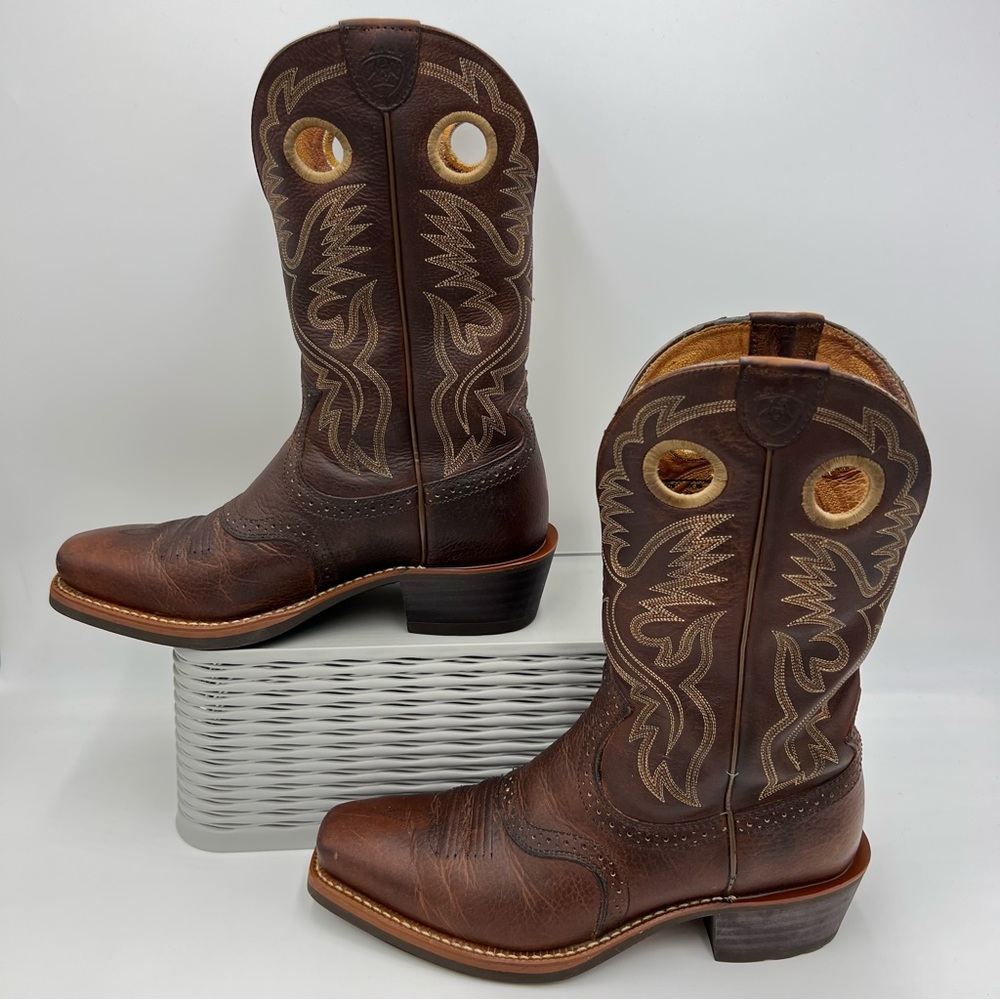 ARIAT Heritage Roughstock Men’s Western Cowboy Boots Size 9D Square Toe